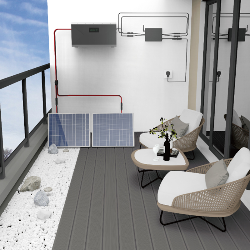 Kit solaire de balcon de 800W avec batterie de 1,5kwh